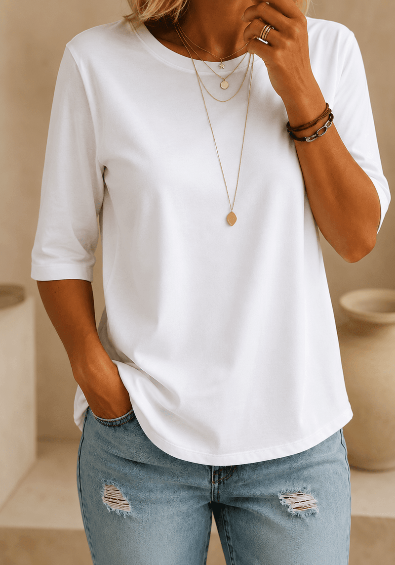 Crew Neck vs V-Neck: Which Is More Flattering? - Juliet & Rowe